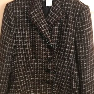 WORTHINGTON BROWN/BLUE TWEED LADIES BLAZER S 10